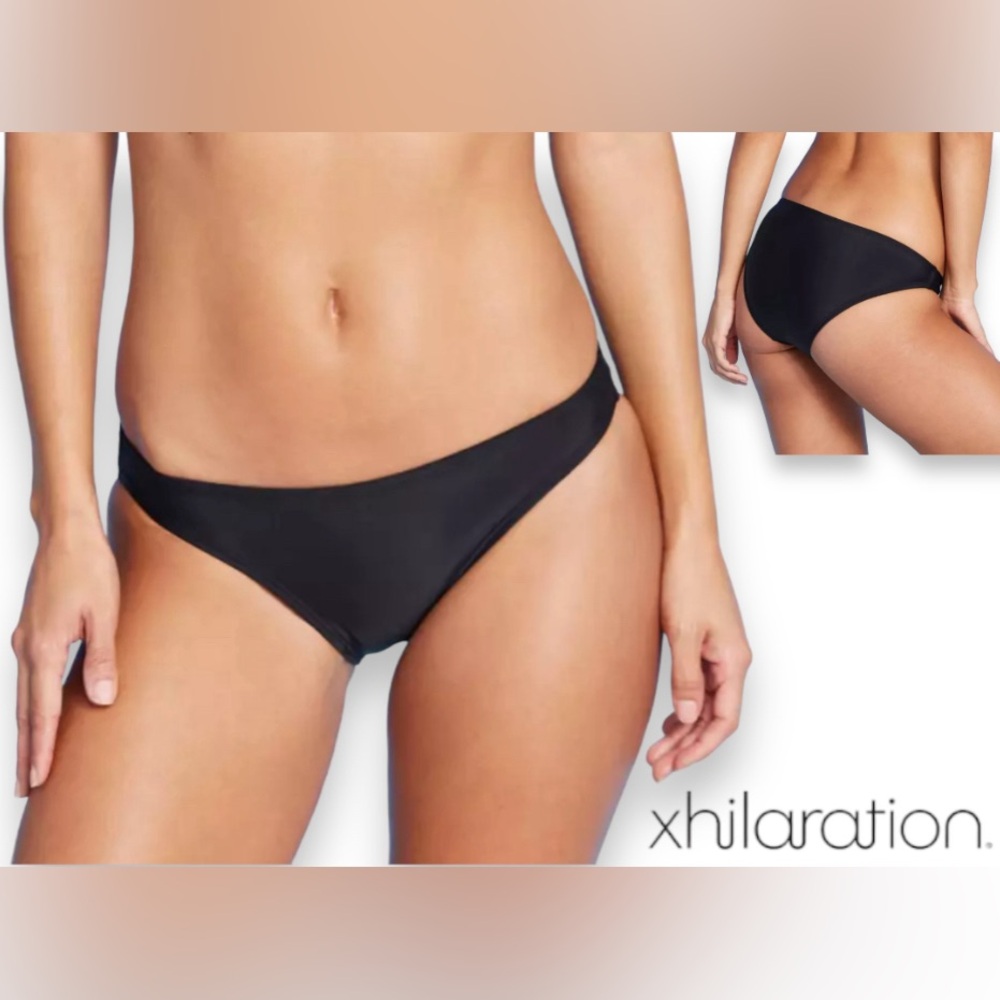 359. LARGE NWT Xilaration Juniors' Cheeky Bikini Bottom, Black